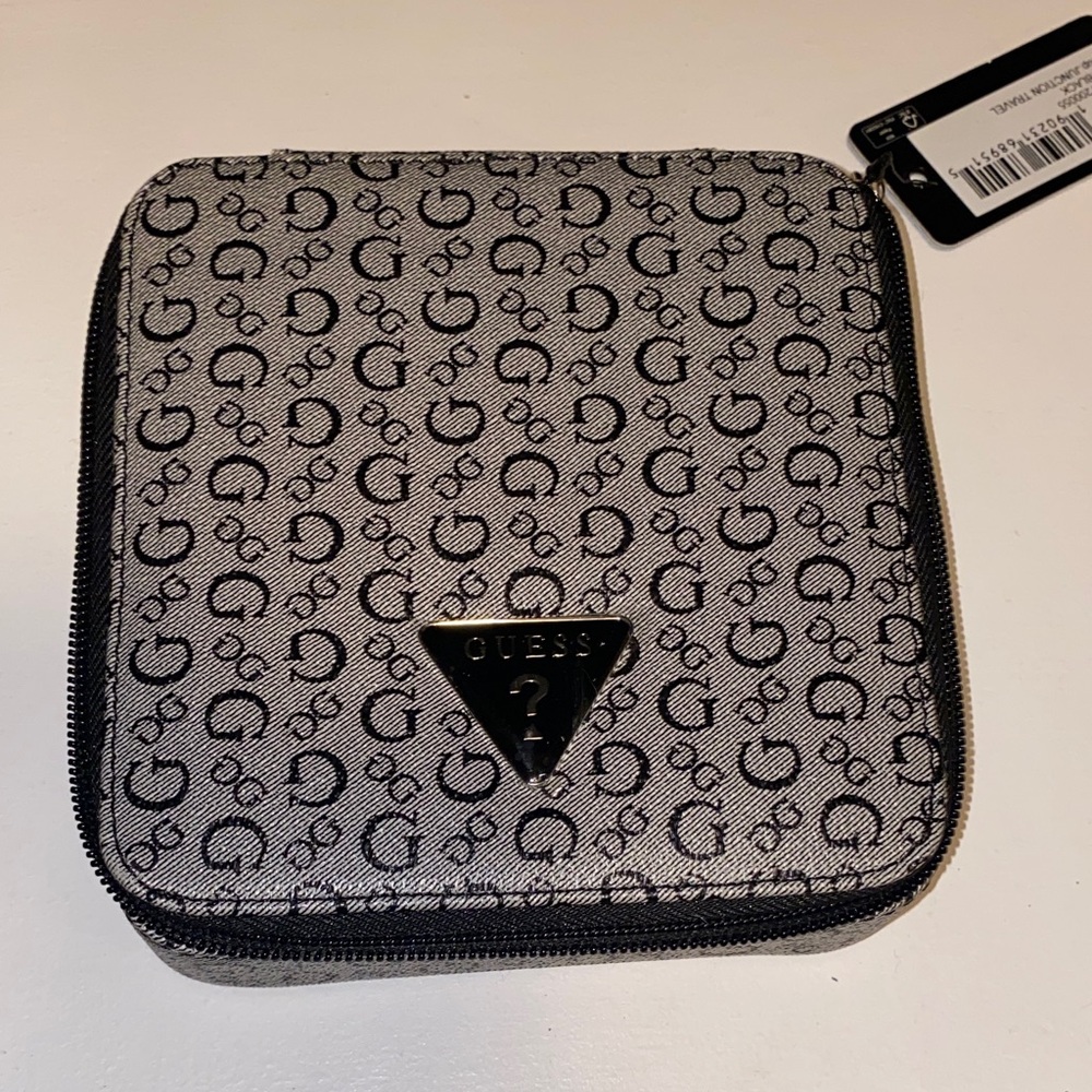 Guess Black and Gray Monogram Pouch